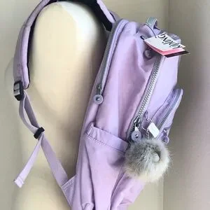 New Kipling Seoul XL Backpack Lavender Purple w/ Silver Top Handle Adj Straps New Kipling Seoul XL Backpack Lavender Purple | Mercari main image 4